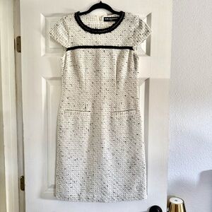 Karl Lagerfeld Cream and Black Tweed Dress